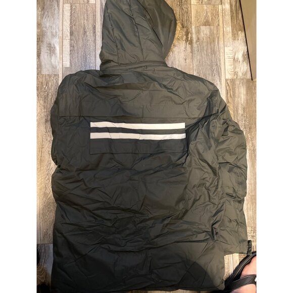 Mens Winter Hooded Parka Jacket With Reflective Stripes - Multiple Colors and Si - Picture 3 of 10